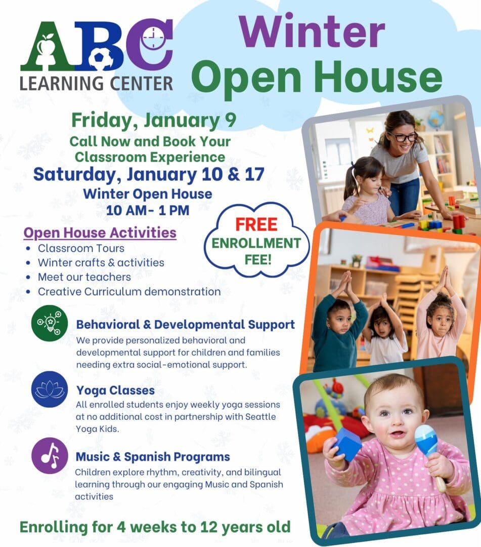 Winter open house event at learning center.